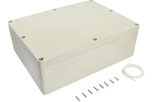 LeMotech Waterproof Dustproof IP65 ABS Plastic Junction Box Universal Electric Project Enclosure Pale Gray 12.6 x 9.45 x 4.33 inch (320 x 240 x 110 mm)