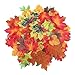 Luxbon 100pcs Artificial Autumn Fall Maple Leaves Multi Colors Great Autumn Table Scatters for Fall Weddings & Autumn Parties(8 Styles Mixed)