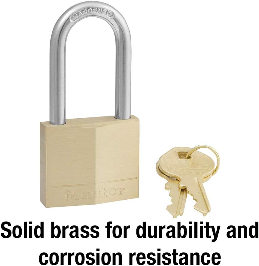 Master Lock 140DLF Solid Brass Padlock with Key, 1 Pack - - 