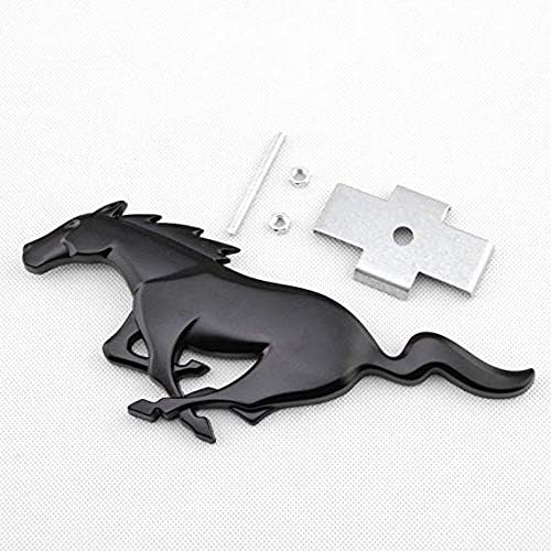 Balck Running Pony Metal Grille Emblem Badge Mount For Ford Mustang 2013-2019