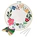 Unime Full Range of Embroidery Starter Kit with Pattern, Embroidery Kit Including Embroidery Cloth with Color Pattern, Bamboo Embroidery Hoop, Color Threads, and Tools Kit (Floral Hoop)