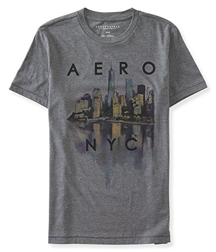 Aeropostale Men's Aero Nyc Graphic T Shirt M Medium Heather Grey