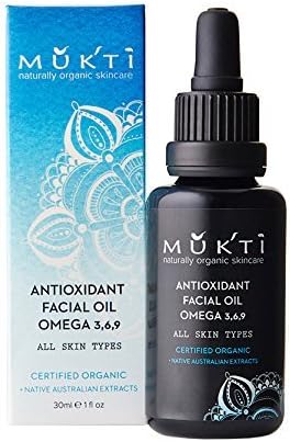 MUKTI - Organic Antioxidant Facial Oil Omega 3-6-9 | Clean, Non-Toxic, Natural Skincare (1 fl oz | 30 ml)