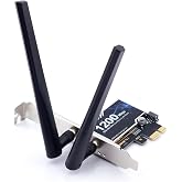 AC1200 WiFi PCIe Card 867Mbps 5GHz Gaming Bluetooth Windows 11/10/8/7 | AC1200M, 867Mbps 5GHz Gaming, 300Mbps Long-range, BT 4.0 (USB Cable Incl.), Dual Brackets Fits Mini/Standard PC, PCIe X1-X16