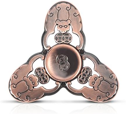 Fidget Hand Spinner Focus Toy,Lead free Copper Material with Ultra Fast Mute Bearings for Reducing Stress and Relaxation,Great Gift for ADD,ADHD,Anxiety and Autism (Anti-Copper)
