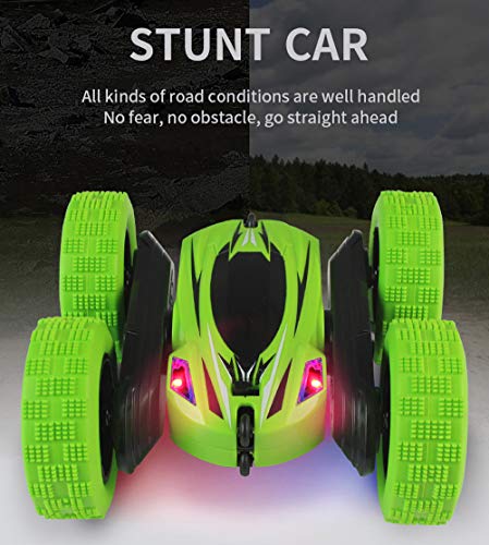 Insaneness Xmas Gift Toys Kids 360° Rotate Stunt Car Model RC 4WD High Speed Remote Control Off-Road Toy (Blue)