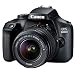 Canon EOS 4000D / Rebel T100 DSLR Camera w/Canon EF-S 18-55mm F/3.5-5.6 III Zoom Lens + Canon Case + 32GB SD Card (15pc Bundle)thumb 1