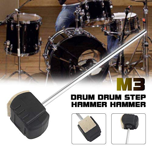 Hanbaili Drum Stick Durable Drum Pedal Beater with Stainless Steel Band Percussion