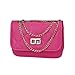 HDE Women's Crossbody Handbag Purse Lightweight Small with Chain Strap (Rose Red)