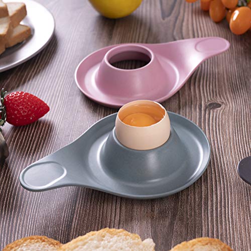 image for HM-TECH Egg Cups, Set of 4 Non Toxic & Safe Bamboo Egg Cups, Eco-Frien