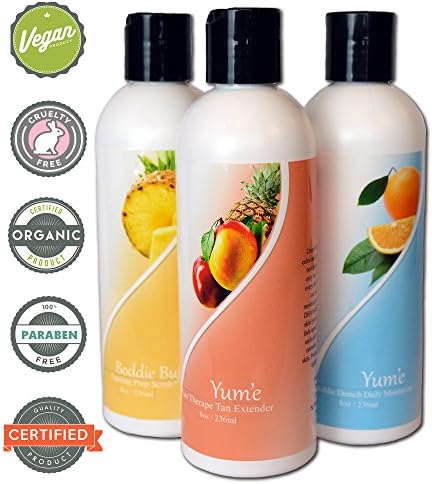 Yum'e Prep and Maintain Spray Tan Set - 1 each : Scrub, Daily Moisturizer, and DHA Moisturizer - 8 oz of each