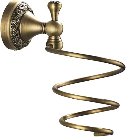 WOMAO Badezimmer Haartrocknerhalter, Messing Fönhalter, Antik Retro