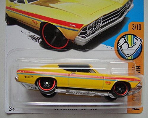 HOT WHEELS MUSCLE MANIA 3/10, YELLOW '69 CHEVELLE SS 396 263/365