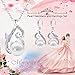 Morenitor Jewelry Set Gold Plated Faux Pearl Pendant Necklace Dangle Earring Stud Set Gifts for Women