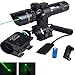 WNOSH Green Dot Sight with Pressure Switch 532nm Picatinny-Weaver Rail Scope Mount Universal Rifle Rechargeable CR123A Battery Charger