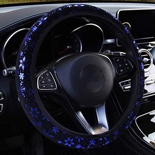 LYYLio Unisex's Car Steering Wheel Cover Shiny Snowflake 4 Colors Anti-Slip Cute for 15inches Women