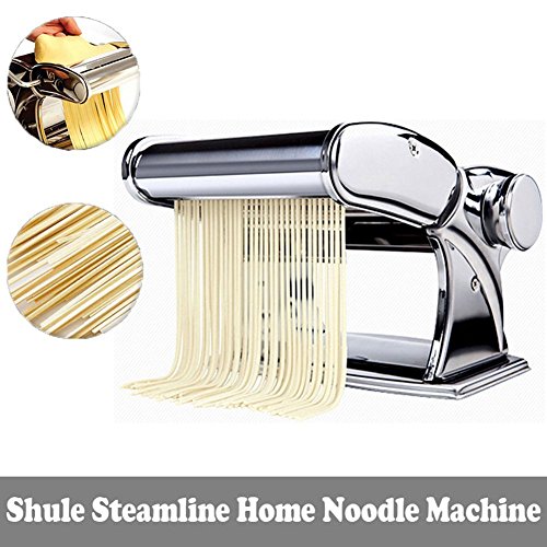 Pasta Maker Machine - Stainless Steel Roller for Fresh Spaghetti Fettuccine Noodle Hand Crank Cutter