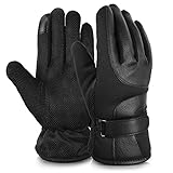 Vbiger Outdoor Leather Gloves Winter Mittens Touch Screen Gloves For Men (Black4)