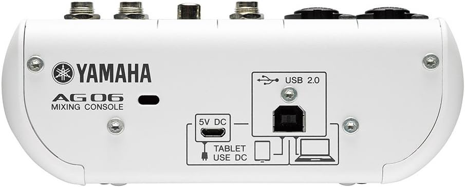 Yamaha AG06 - Studio mixer with USB capabilities for audio streaming and recording, in white - Image 5