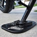 KiWAV Motorcycle kickstand pad support for soft ground outdoor parking, Black (pack of 1)