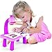 7TECH Draw Projector Children's Art Toy Trace-n-Draw Projector with 32 Patterns 8 Colorful Water Pens Treasures Tracer Art Projector Educational Toy for Kids -Pink
