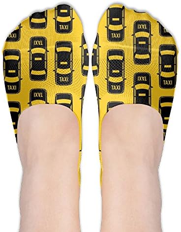 XYMNZGS Fashion Taxi Car No Show Socks Women Ankle Socks Boat Line Socks For Jogging