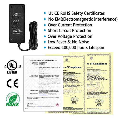 image for LEDMO 12V 5A 60W AC DC Power Supply Adapter [UL Listed] Power Adapter 