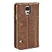 GMYLE Galaxy S5 case, [Book Style] Galaxy S5 Wallet Case [Vintage] [Brown] + Crazy Horse Pattern PU Leather Case Cover for Galaxy S5 / Galaxy SV/Galaxy S V (2014) - Retail Packaging - Brown