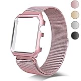 Chouqing apple watch band Milanese Loop Replacement Band with Metal protect Case for Apple Watch 38mm Series 3 Series 2 Series 1 Sport & Edition - Rose Gold