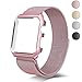 Chouqing apple watch band Milanese Loop Replacement Band with Metal protect Case for Apple Watch 38mm Series 3 Series 2 Series 1 Sport & Edition - Rose Gold