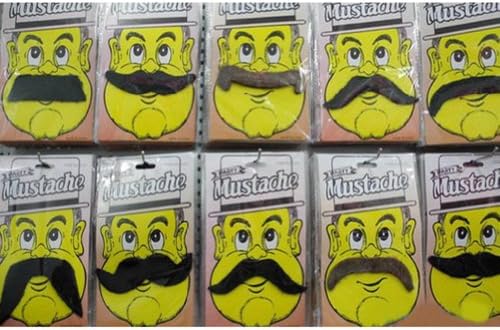 (Price/10 PCS)Oparty Self Adhesive Fake Mustaches, Costume Disguise, Party Favors