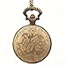 YouYouPifa Retro Circular Train Pattern Relief Big Pocket Watch