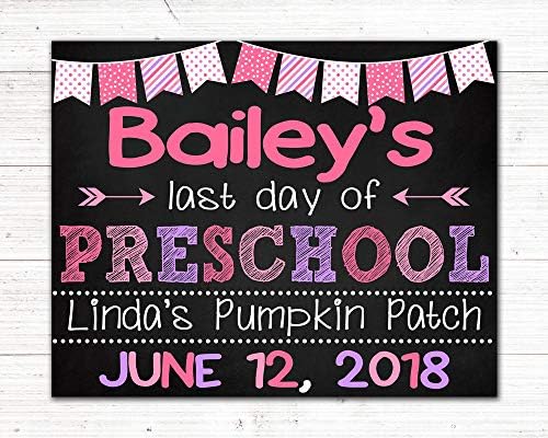 Stan256Nancy Printable Last Day of School Chalkboard sign Back to School Preschool Kindergarten ANY grade DIGITAL FILE