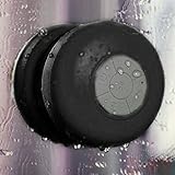 {Shower Bluetooth Speaker} Water-Resistant Wireless Speaker w/ Suction Cup Mount For Smartphone Smart Phone Samsung Galaxy S6, S5, S4, iPhone 6 Plus, 5S, 5C, 5, 4S, Google, Android, HTC, Motorola, LG, Nokia, Blackberry, Sony Phones & Tablet (BLACK)