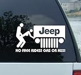 NO FREE RIDES decal for JEEP CJ GRAND CHEROKEE WRANGLER RENEGADE Commander Commando Compass Patriot Wagoneer Sahara Rubicon X Liberty sport cj 5 7 CJ5 CJ7 4wd 4x4 Laredo TJ sport scrambler X YJ
