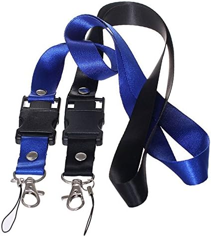 XinwaY Hand Wrist Strap Lanyard for USB Flash Drives, Cell phone, Keys, Keychains, Mp4, Mp3 2 Pack (Blue Black)