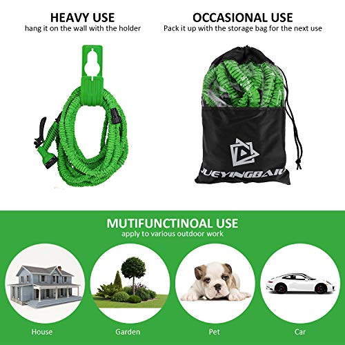 Garden Hose - Expandable Water Hose - 100FT Lightweight Triple Latex Core & Extra Strength Fabric Water Pipe with 3/4" Solid Fittings, Hose Extension Joint for Outdoor Gardening Lawn Car Watering