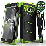 Samsung Galaxy Note 7 Case, Zizo Bolt Cover with [.33m 9H Tempered Glass Screen Protector] Included [Military Grade] Armor Case Kickstand Holster Belt