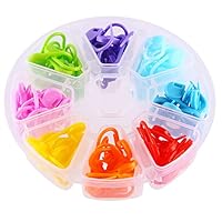 DIYASY 104 Pcs Stitch Markers,Knitting Locking Stitch Counter 8 Colors with Container for Crochet Projects