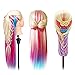 Mannequin Head, TopDirect 29 Inch Long Colorful Hair Cosmetology Mannequin Head Hair Styling Hairdressing Practice Training Doll Heads with Clamp Holder and Tools