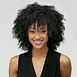 HAIRCUBE Afro Curly Wigs for Black Women Short Kinky Jet Black Heat Resistance Fiber Wigs for Women