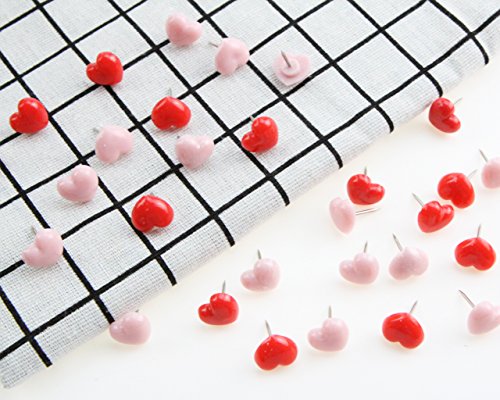 Cartoon Pushpin Combination 30 Pcs Heart Shaped Thumbtacks for Feature Wall, Whiteboard, Corkboard, Photo Wall