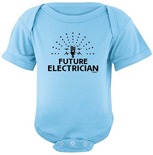 Toddler Clothes Future Electrician Light Blue Bodysuit and White Bib Bundle 12 Months