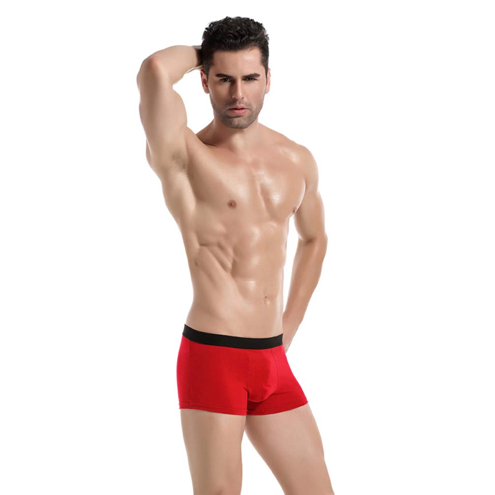 YCandJY Boxer Briefs Mens Underwear Men Pack Soft Cotton Open Fly Underwear Red