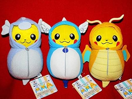 Amazon ピカチュウねぶくろコレクション ぬいぐるみ ミニリュウ ハクリュー カイリュー 全3種セット ぬいぐるみ おもちゃ
