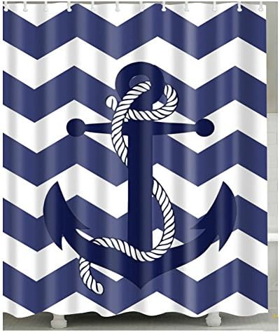 Blue-Anchor Shower Curtain 1 Pc for Home and Bath