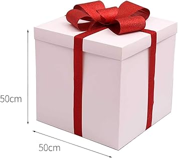 Amazon ユリカー クリスマス プレゼント ボックス 組み立て式 彼氏 誕生日 ギフト ボックス アクセサリー ラッピング 箱 包装 パッケージ 贈り物 50cm ホワイト ギフトボックス 文房具 オフィス用品