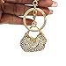 Rhinestone Keychain Purse Charm, Crystal Handbag Accessory w/Key Ring, By Bling Car Decor