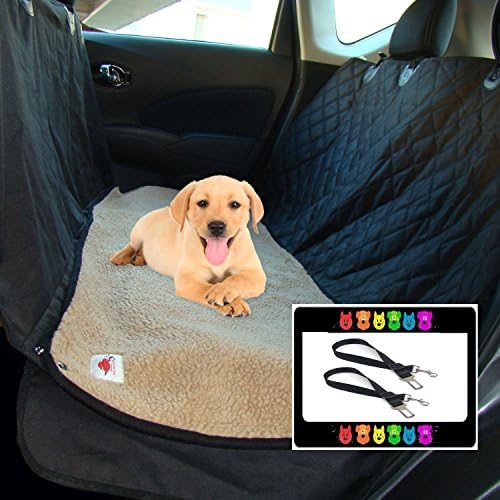 Ultimate Pet Seat Cover and Dog Hammock Features Washable Fleece Mat, Mesh Window and Metal Buckles - 5-Piece Set