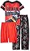 LEGO Batman Big Boys' 3-Pc Pajama Set Sleeve, Long Pant, and Short, Black/Red, 8